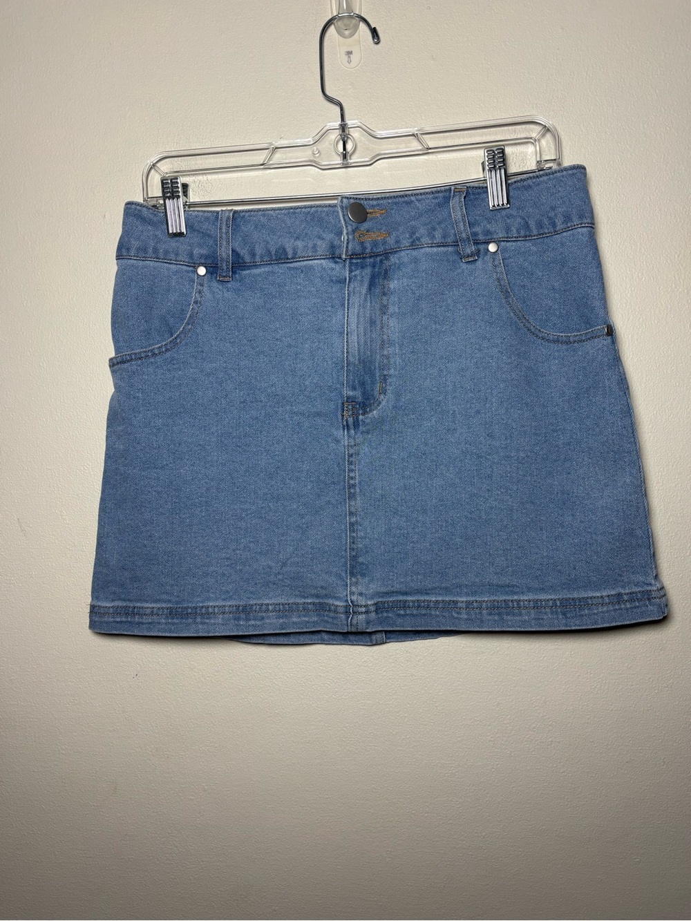 Altar’d Stare Classic Blue Light Wash Denim Mini Skirt Size M
